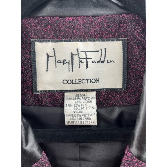 Mary Mcfadden Collection Womens Suit Jacket Blazer Purple Heathered Pockets 10 - Picture 9 of 9